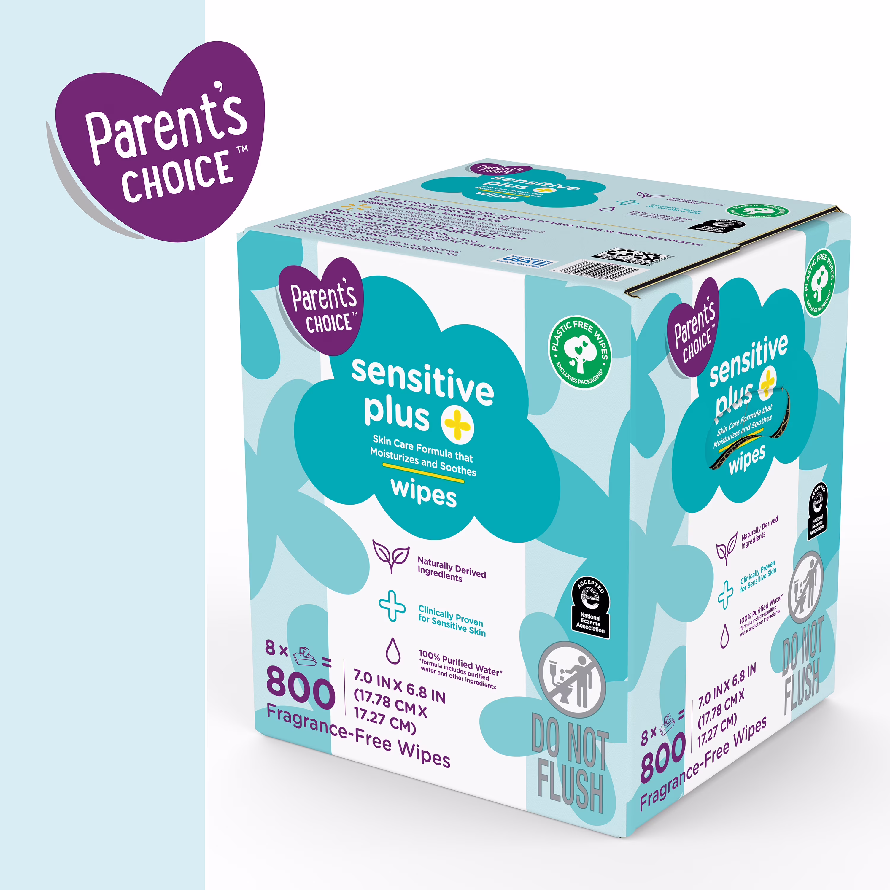 thumbnail image 2 of Parent's Choice Sensitive Plus Baby Wipes, 800 Count, 2 of 7