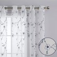 thumbnail image 2 of Danolapsi Floral Embroidery Sheer Curtains,Voile Drape Panels Plum Flower Semi Voile Curtains Window Treatment Set with Grommet,Semi-Sheer Curtain Panels, 52"×95"，Set of 2, 2 of 7