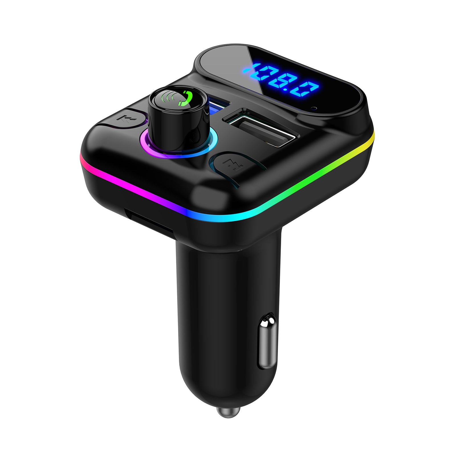 amlbb Car Bluetooth 5.0 Wireless Handsfree Car FM Transmitter Receiver Radio  MP3 Adapter Player 2 USB Charger Kit Bluetooth Car Adapter on Clearance 
