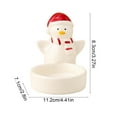 thumbnail image 3 of hulanddfd Christmas Snowman Candle Holders, 3.27"x4.41" Cute Snowman Shaped Ceramic Candlestick Mantel Table Centerpiece Decor Christmas Holiday Display Gift for Family, 3 of 6