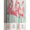 thumbnail image 6 of Animal Pink Flamingo Sheer Curtains 45 Inches Long 2 Panels Art Deco Pink Ripples Gradient Light Filtering Semi Sheer Window Curtains Drapes for Bedroom Living Room 52"x45", 6 of 7