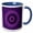 Blue/White, variant on 3drose, Purple Hypnotic Abstract Design Circle Swirl Graphic Psychedelic, 15oz Mug
