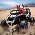 thumbnail image 4 of Coche eléctrico infantil UTV Can-Am con licencia - 12V - Control remoto - Asiento amplio - Luces LED - Suspensión de muelle - Música - 2 motores - Vehículo de batería para niños y niñas - Color White, 4 of 7