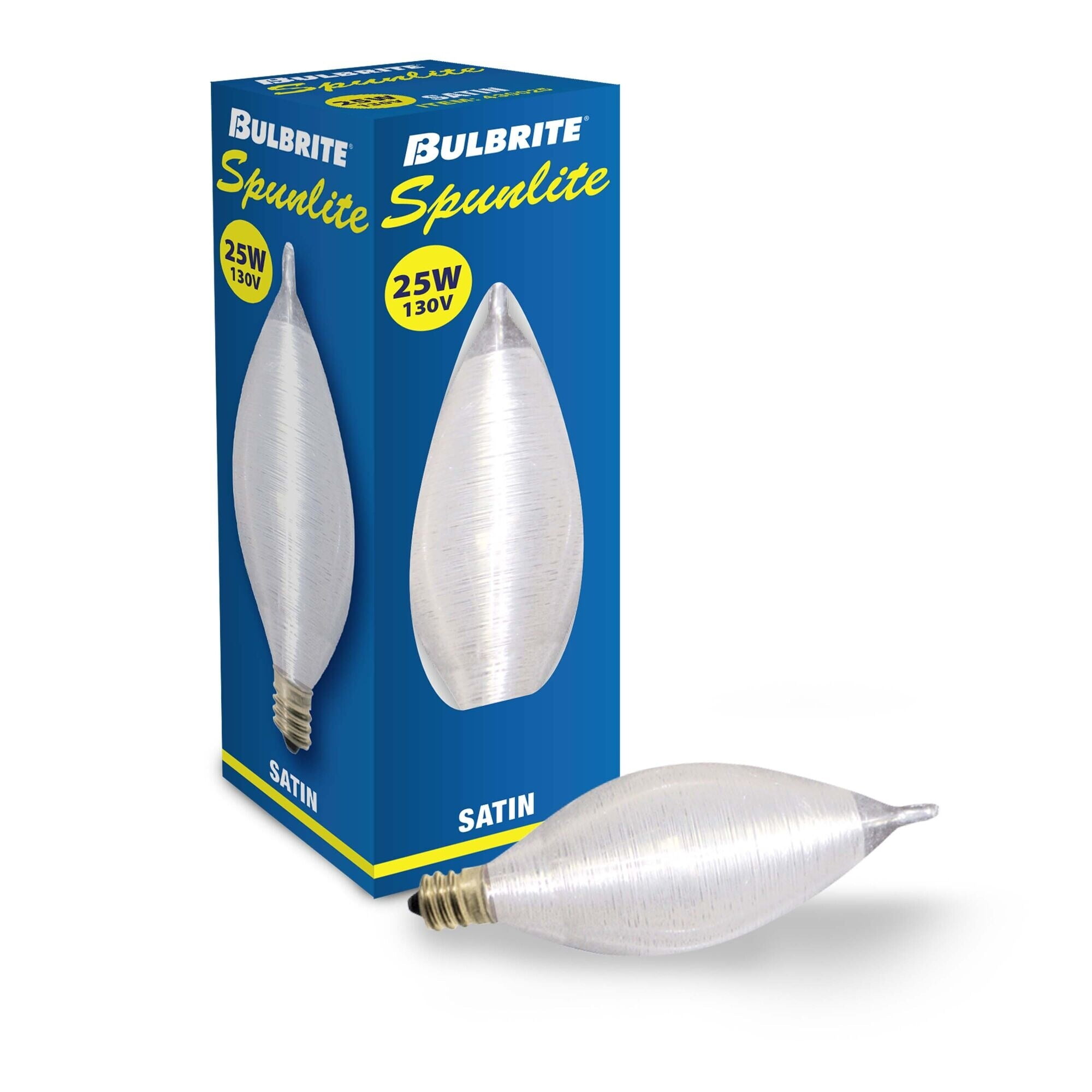 Bulbrite Pack of (25) 25 Watt Dimmable Satin Finish C11 Spunlite Incandescent Light Bulbs with Candelabra (E12) Base