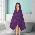 thumbnail image 6 of Halloween Purple Spider Web Pattern Hooded Bath Towel，50"x30" for Ages 3 To 12 Kids, Quick Dry Lightweight Soft Microfiber Hood Beach Towel Cover Up for Kids, 6 of 7