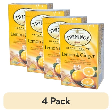 (4 pack) Twinings Tea Lemon and Chinese Ginger Tea 20 ct