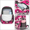 thumbnail image 4 of Black and Pink Leopard Print 17" Waterproof Oxford School Backpacks for Teens, S-Shape Padded Straps, for School, Travel, Hiking, Camping, 4 of 5