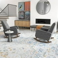 thumbnail image 2 of Walker Pillow Back Fabric Linen Nursery Rocking Chair in Dark Gray (Set of 2), 2 of 7