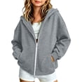 thumbnail image 2 of Winter Zip Up Hoodies for Children Hooded Sweatshirt Kids Fashion Solid Color Long Sleeve With Pocket Warm Zipper For Girls And Boys, 2 of 9