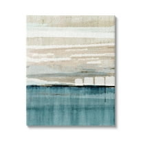 Stupell Industries Abstract Ocean Landscape Abstract Painting Gallery Wrapped Canvas Art Print Wall Art, 16 x 20