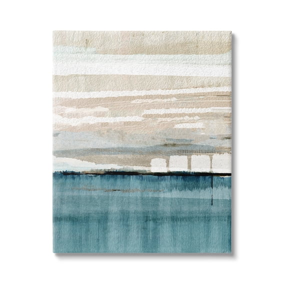 Stupell Industries Abstract Ocean Landscape Abstract Painting Gallery Wrapped Canvas Art Print Wall Art, 16 x 20