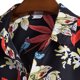 thumbnail image 2 of Camisas Para Hombre Manga Larga Camisas de manga corta de un solo pecho informales con cuello vuelto estampado de verano para hombre (Black, L), 2 of 7