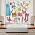 thumbnail image 2 of Ambesonne Heels and Dresses Kitchen Curtains, Girlish Items, 55"x39", Multicolor, 2 of 3