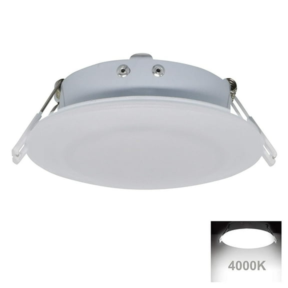 Facon 4.5Inch LED RV Puck Light Full Aluminum Recessed Mount Down Light 12V Interior Light for RV Motor-Homes Camper Caravan Trailer Boat (4000K Cool White Light)