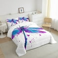 thumbnail image 3 of jejeloiu Watercolor Dragonfly Bedding Comforter Set,Colorful Splashing Ink Twin Comforter Sets,Blue Purple White Bedding Set For Girls Kids,Breathable Home Decor,2-Piece, 3 of 8