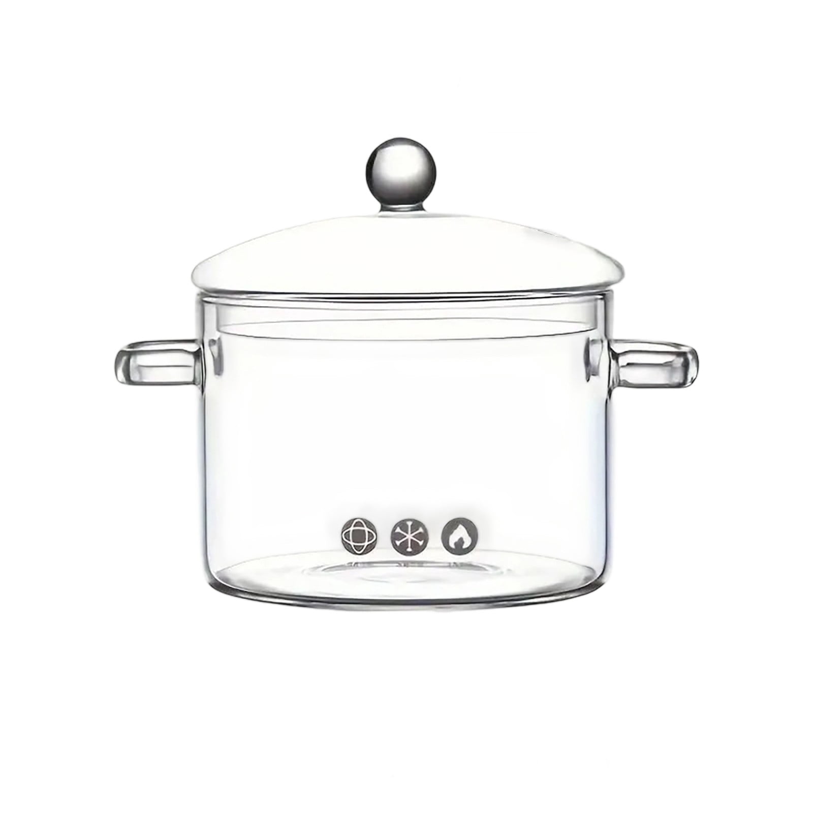 Leojiow Clear Glass Cooking Pot With Lid Stovetop Heat For Soup Stew ...
