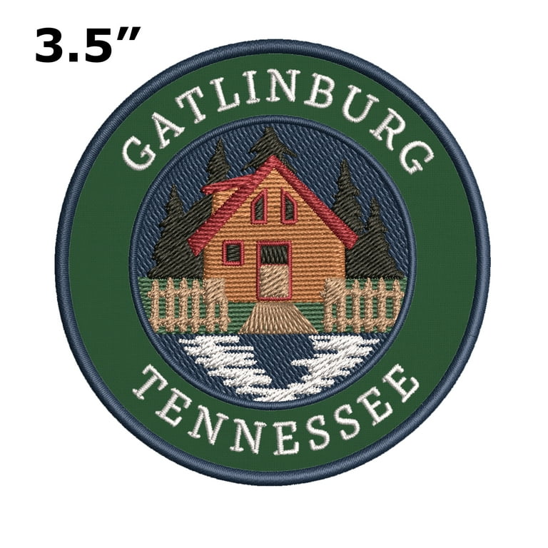 Cabin by the Lake - Gatlinburg Tennessee 3.5 Embroidered Patch DIY Iron-On  / Sew-On Badge Emblem - Fishing Camping Hiking Nature Animals - Decorative  Novelty Souvenir Applique 
