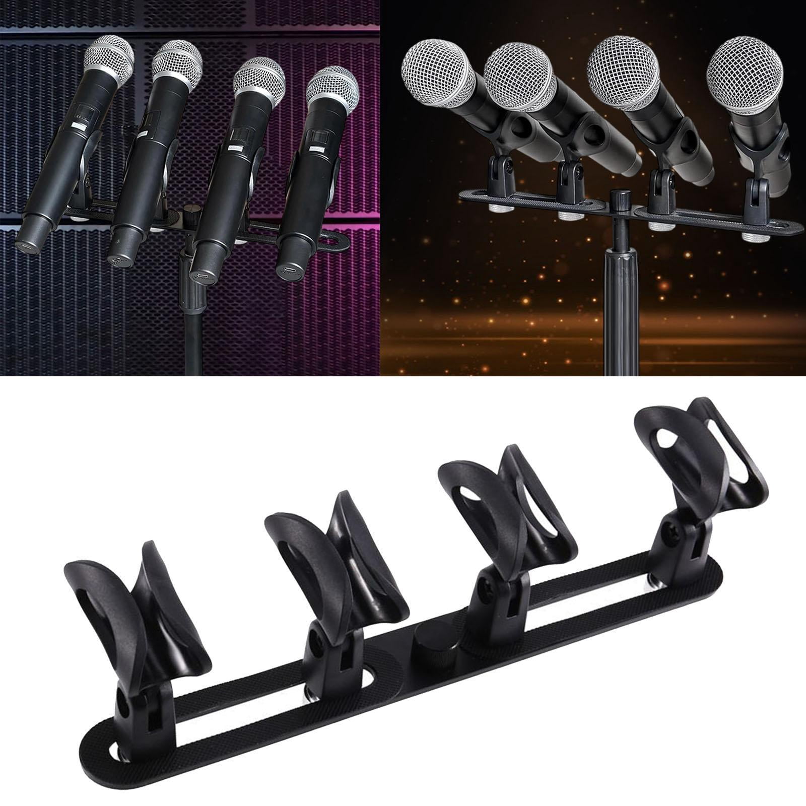 LeeQinersw Stereo Array Spacing Bar Microphone Holder Microphone Stand for Speech Choir 4 Clips
