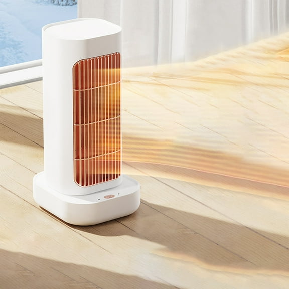 Nkmbld Mini Heater for Office Desk, Portable Desktop Ceramic Heater Fan for Bedroom with Adjustable Thermostat and Overheat Protection, White