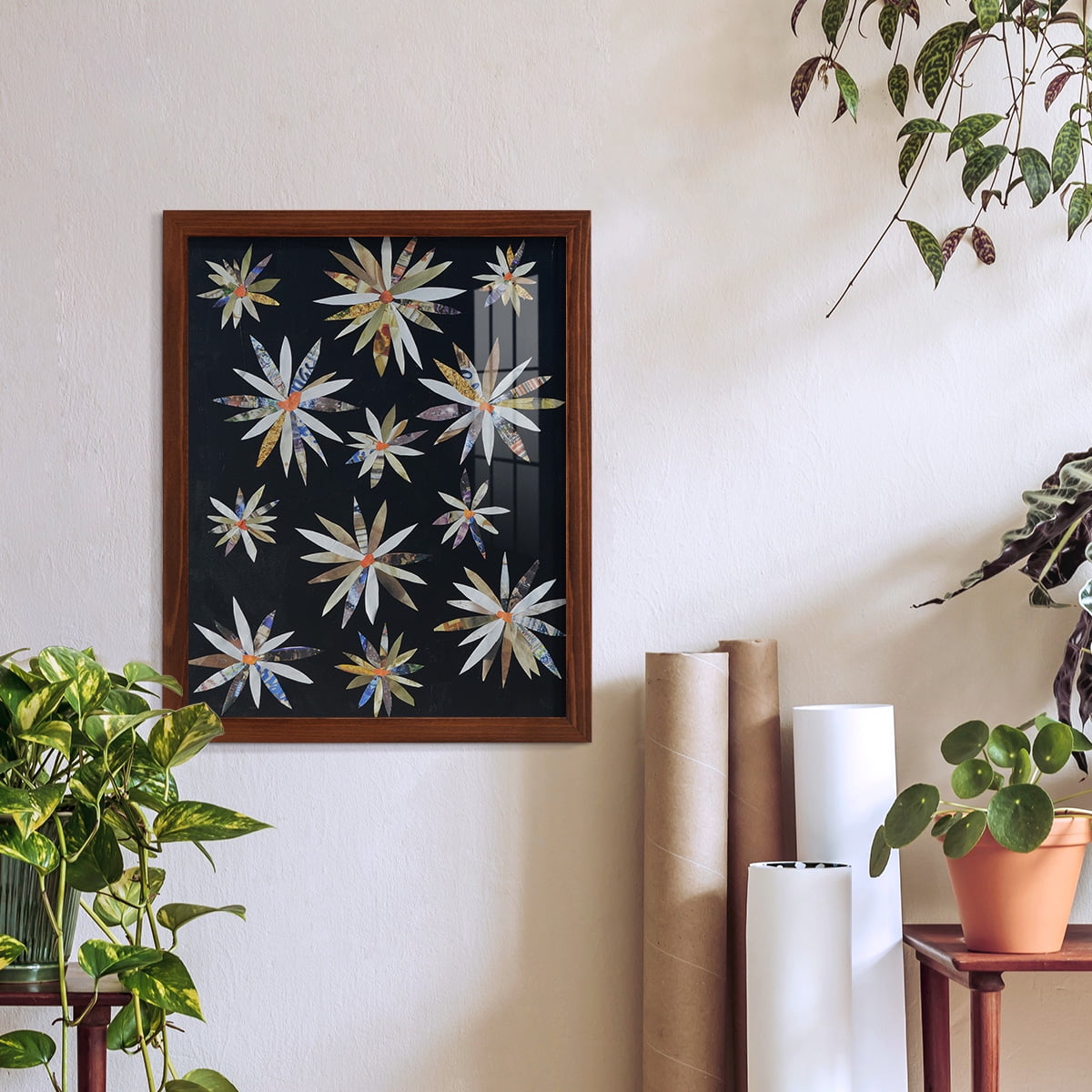 Starburst Too I - Framed Print w/glass - Chestnut
