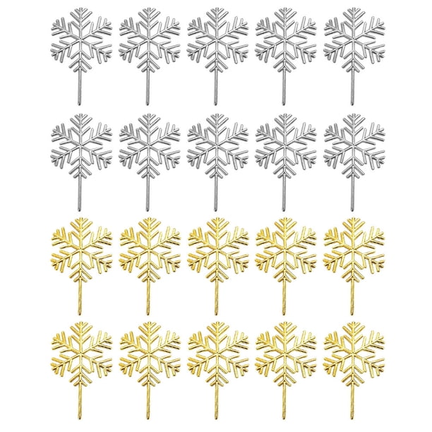 40pcs copo de nieve topper chupcake topper topper pastelas decoraciones de pastel