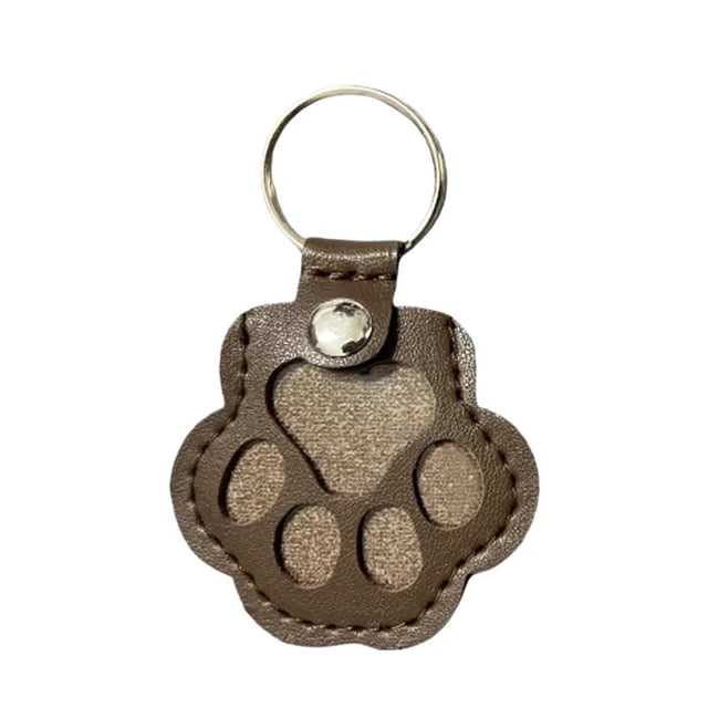 Pet Hair Keepsake, Paw-Shaped Leather Memorial Keyring for Dogs/Cats, Fur Storage Pendant