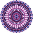 thumbnail image 1 of Ahgly Company Indoor Round Patterned Dark Magenta Purple Area Rugs, 4' Round, 1 of 6