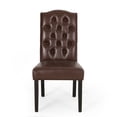 thumbnail image 5 of GDF Studio Winfough Contemporary Faux Leather Tufted Dining Chairs, Set of 2, Dark Brown, 5 of 8