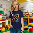 thumbnail image 5 of Girl Tops 100 Days Of School Shirt Cute Letter Graphic Short Sleeve Tee Shirt Casual Kindergarten Preppy Tops Tees Shirts for Youth Girls for Back To School, 5 of 6