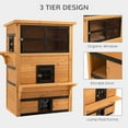 thumbnail image 3 of PawHut 3-Story Cat House Feral Cat Shelter, Outdoor Kitten Condo with Raised Floor, Asphalt Roof, Escape Doors, Jumping Platforms, Yellow, 3 of 9