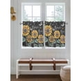 thumbnail image 6 of Sunflowers Rustic Half Window Curtain 36 Inches Long, Spring Summer Pastoral Flowers Black Window Treatment Curtain Drapes, Small Tier Curtains for Bathroom Over Sink, 27.5"x36", 2 Panels, 6 of 7
