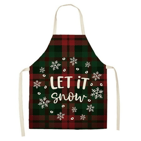 

Frogued Sleeveless Apron Stain Resistant Linen Christmas Vintage Kitchen Cooking Apron for Baking (Type 6)