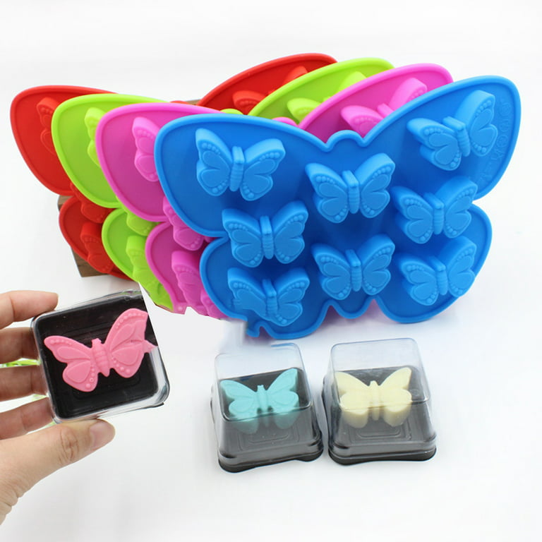 3 Pieces Butterfly Silicone Mold Gummy Candy Cake Fondant Mold Pink  Chocolate Mold Non-stick DIY Tool for Cake Decorating Polymer Clay