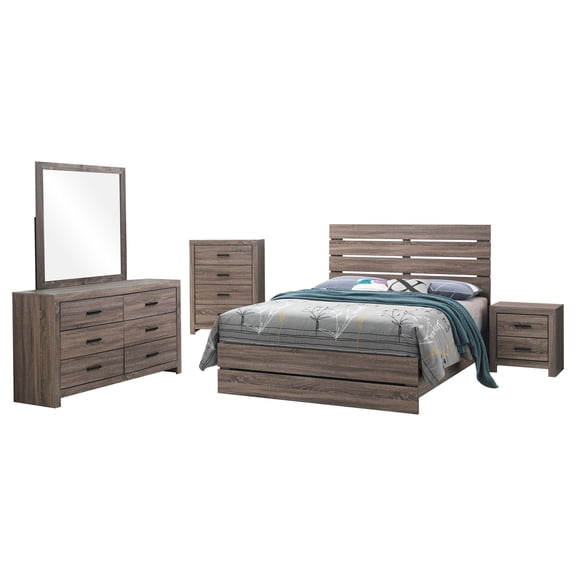 Brantford 5-piece Eastern King Bedroom Set Barrel Oak