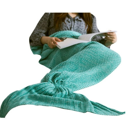 All Season Light - Happy Cherry Adult Mermaid Tail Super Soft All Seasons Sleeping Blankets, Mint Green