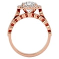 thumbnail image 3 of SuperJeweler 2 1/2 Carat Halo Moissanite Bridal Set In 14 Karat Rose Gold For Women, 3 of 6