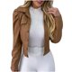 thumbnail image 1 of Cárdigan para mujer Chaqueta de cuero delgada Calle Solapa corta Frayed Breasted Denim Puff Sleeve Cardigan Odeerbi ODB-3, 1 of 5