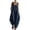 Navy, variant on Linen Look Wide Strap Jumpsuit for Women - Loose Fit Pocketed Solid Color Casual Outfit, Summer Vacation Matching Lounge Wear Beige L