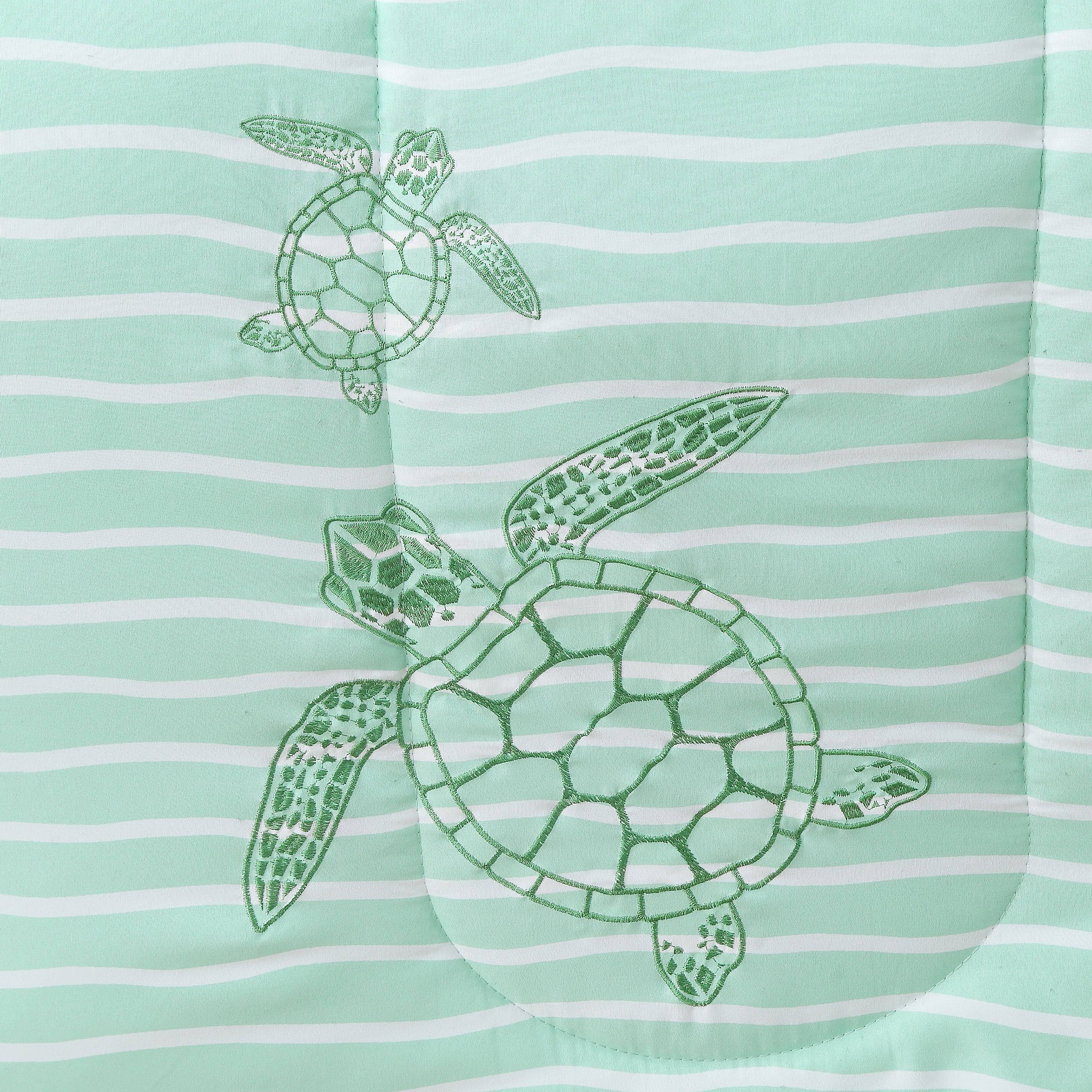 Harper Loft Beach Vibes Embroidered Green 7-piece Comforter Set King