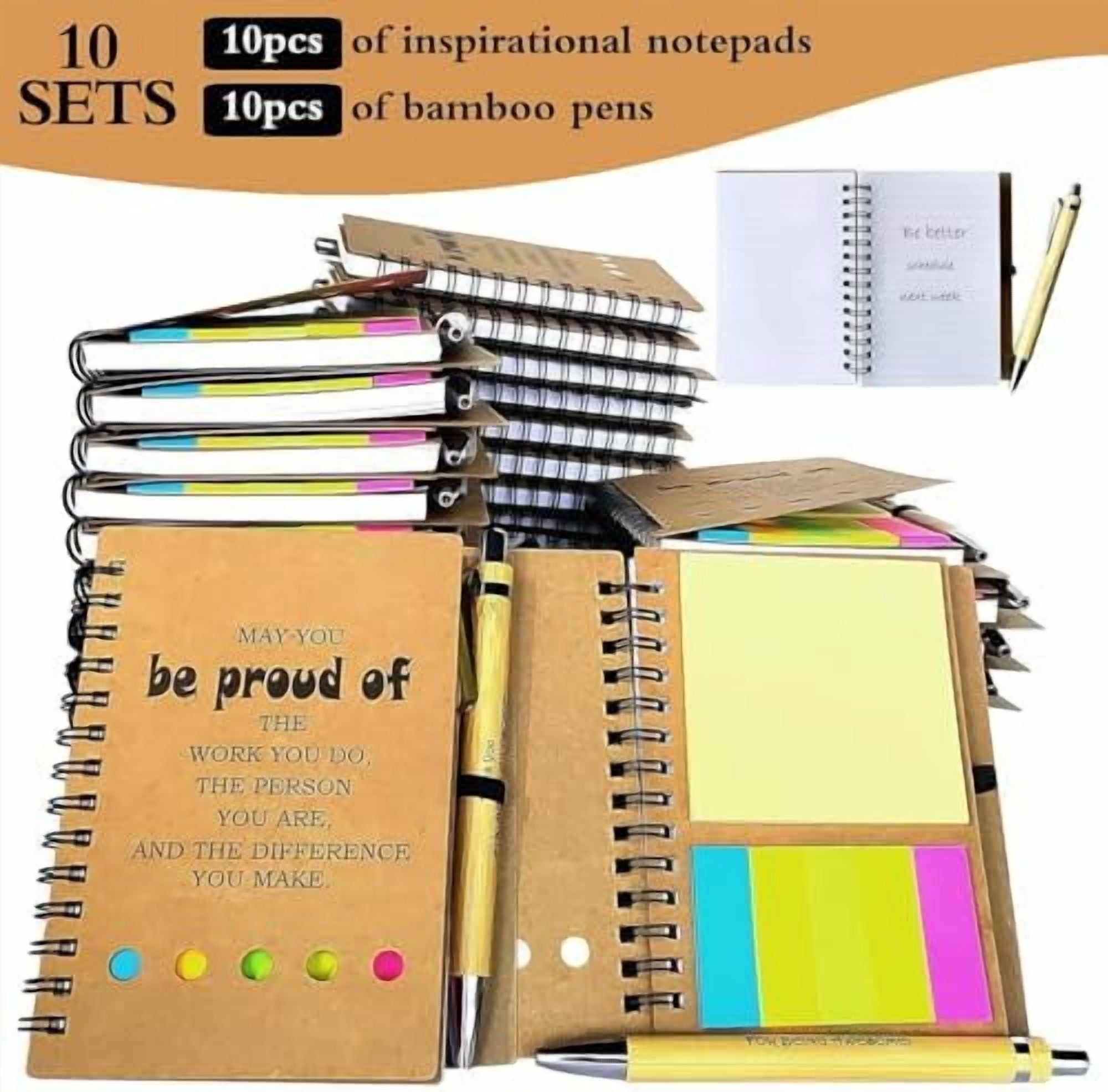 2025 Inspirational Spiral Notebook 30 Sets Portable Employee Appreciation Gifts Bulk Journals with Sticky Note Pen for Teachers Students Friends Colleagues Volunteer Nurse and Family Thank You Gifts