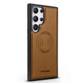 thumbnail image 2 of Decase Magnetic PU Leather Wallet Phone Case for Samsung Galaxy S23 Ultra, RFID Blocking, Mag-Safe Compatible, 2-in-1 Removable Card Holder,Shockproof Flip PU Leather Phone Cover,Brown, 2 of 9