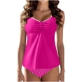 thumbnail image 1 of Guieoi Swimsuit Women Bikini Women's Two-Piece Swimsuit Tankini with Tie-Front Design Pink XXL, 1 of 1