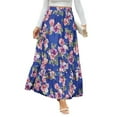 thumbnail image 7 of Womens Maxi Skirt 2025 Casual Flowy Elastic High Waist Long Skirts with Pockets Summer Beach Style Blue L, 7 of 7