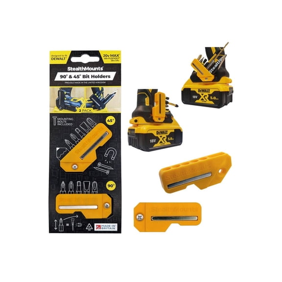 Stealthmounts 4590 Bit Holder For Dewalt Xr And Flexvolt Tools 2Pk Yellow