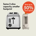 thumbnail image 6 of 2 Slice Slim Toaster,  Kitchenware, 6 Setting Shade Control with Reheat & Cancel Buttons, Removable Crumb Tray, 10” Long Slot, Anti Jam & Auto Shutoff, 900 Watt, Oatmilk, 6 of 6