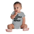 thumbnail image 4 of Milk Snuggle Nap Repeat Babes Routine Romper Boys or Girls Infant Baby Brisco Brands NB, 4 of 6