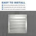 thumbnail image 4 of Cubierta de ventilación de aluminio Uxcell, ventilador de extractor con persiana automática de gravedad, rejilla cuadrada de 10x10 pulgadas, 4 of 6