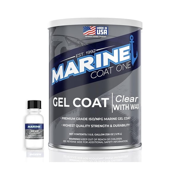 MarineCoat One Premium Marine Gelcoat (Clear With Wax, Gallon)