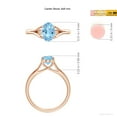 thumbnail image 5 of Angara Natural 1 Ct. Aquamarine Solitaire Ring in 14K Rose Gold for Women (Ring Size: 10.5), 5 of 10