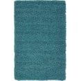 thumbnail image 1 of Área de recolección de pelusa sólida solar única de telar alfombra de peluche moderna Lush & Soft, 3 pies 3 x 5 pies 3, Aqua Blue Unique Loom Ver descripción, 1 of 2